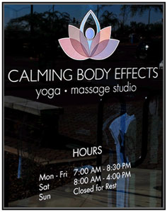 door sign - calming effects - chandler, arizona